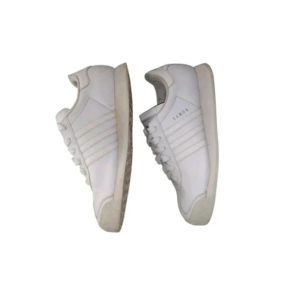 Adidas Samoa White Leather Low Top Casual Shoes Sneakers G21251 Womens Size 7 - Picture 5 of 10